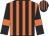 Black and orange stripes, black sleeves, orange armlets