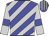 Blue, silver diagonal stripes and sleeves, blue armbands, striped cap