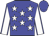 Blue, white stars, white sleeves, blue seams and cap