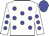 White, blue spots, blue cap