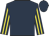 Dark Blue, Yellow stripes on sleeves