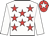 White body, red stars, white arms, red cap, white star