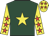 Dark green, yellow star, yellow sleeves, red stars, yellow cap, red stars