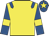 Yellow, royal blue epaulets, royal blue sleeves, yellow armlets and star on royal blue cap