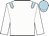 White, light blue epaulettes, white sleeves, light blue cap