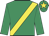 Emerald green, yellow sash and star on cap
