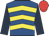 ROYAL BLUE, YELLOW chevrons, DARK BLUE sleeves, RED cap