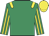 Emerald green, yellow epaulets, striped sleeves, yellow cap