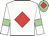White, red diamond, white sleeves, light green armlets, light green cap, red diamond