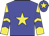 Blue body, yellow star, yellow arms, blue chevrons, blue cap, yellow star