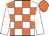 White body, orange checked, white arms, orange cap