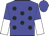 Blue body, black spots, blue arms, white halved, blue cap
