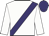 White, purple sash, purple cap