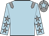 light blue, grey epaulettes, grey stars on sleeves, grey cap with light blue star