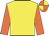 Yellow body, orange arms, orange cap, yellow quartered