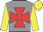 Grey, red maltese cross, yellow sleeves and cap