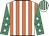 White and orange stripes, emerald green sleeves, white stars, white and emerald green striped cap