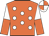 Orange, white spots, halved sleeves, quartered cap