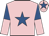 Pink, royal blue star, royal blue and pink halved sleeves, pink cap, royal blue star