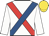 White, red and royal blue cross sashes, gold cap