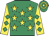 Emerald green, yellow stars, yellow sleeves, emerald green diamonds, emerald green & yellow hooped cap