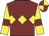 Maroon, yellow triple diamond, yellow sleeves, maroon armlets, maroon and yellow quartered cap
