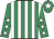 Emerald green and white stripes, emerald green sleeves, white stars, emerald green cap, white star