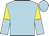 Light blue, yellow and light blue halved sleeves