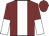 Maroon, white stripe, halved sleeves