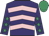 Purple, pink chevrons, purple sleeves, emerald green stars and cap
