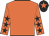 Orange, black stars on sleeves, black cap, orange star