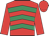 red, emerald green chevrons, red sleeves and cap