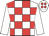 White & red check, white sleeves, red spots on cap