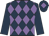 Dark blue & mauve diamonds, dark blue sleeves, mauve diamond on cap