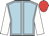 Light blue, white seams and sleeves, red cap