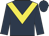 Dark blue, yellow chevron