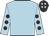 Light blue, brown spots on sleeves, brown cap, light blue spots