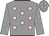 grey, pink spots, grey sleeves, pink spots on grey cap