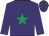 Purple, emerald green star and stars on cap