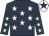 Dark blue, white stars, white cap, dark blue star