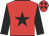 Red, black star, sleeves and stars on cap