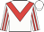 White, red chevron, striped sleeves