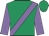 Emerald green, mauve sash and sleeves