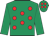 Emerald green, red spots, emerald green sleeves