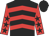 Black, red chevrons, red sleeves, black stars and cap