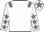 White, mauve epaulets, white sleeves, mauve stars, white cap, mauve star