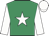 Emerald green, white star & sleeves, white cap