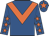 Royal blue, orange chevron, orange stars on sleeves, orange star on cap