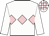 White, pink diamond hoop, white sleeves, checked cap