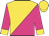 Gold and magenta halved diagonally, magenta sleeves, gold cuffs and cap
